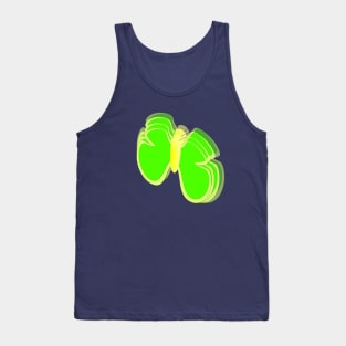 yellow green butterfly Tank Top